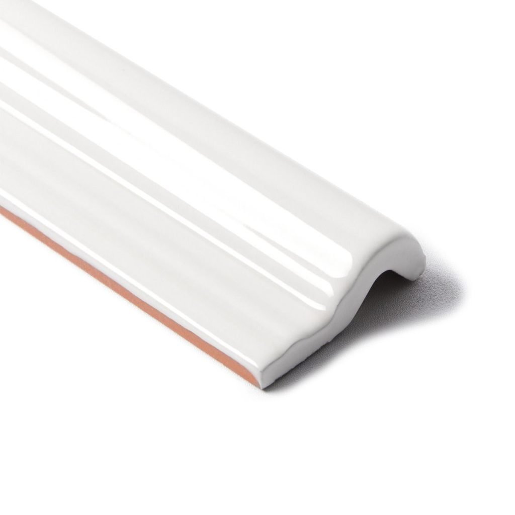 Victorian White Moulding Glazed Ceramic Wall Tiles of London